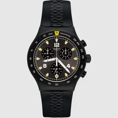 Swatch Chrononero Chronograph Black Dial Men's Watch  (Swiss Made)